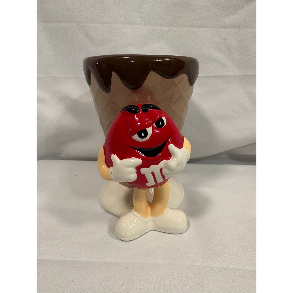 Galerie Red M & M Ice Cream Cone Dish - 6 in tall